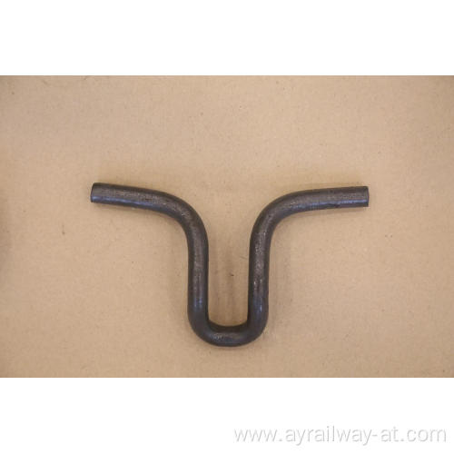 Railway steel spring clip for fastener